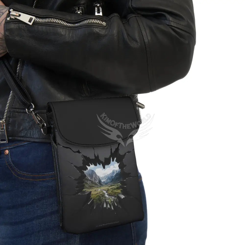 Mountains Break Out Window Phone Wallet — Small Crossbody Phone Purse 7.5’’ × 4.9’’ × 1’’ Bags