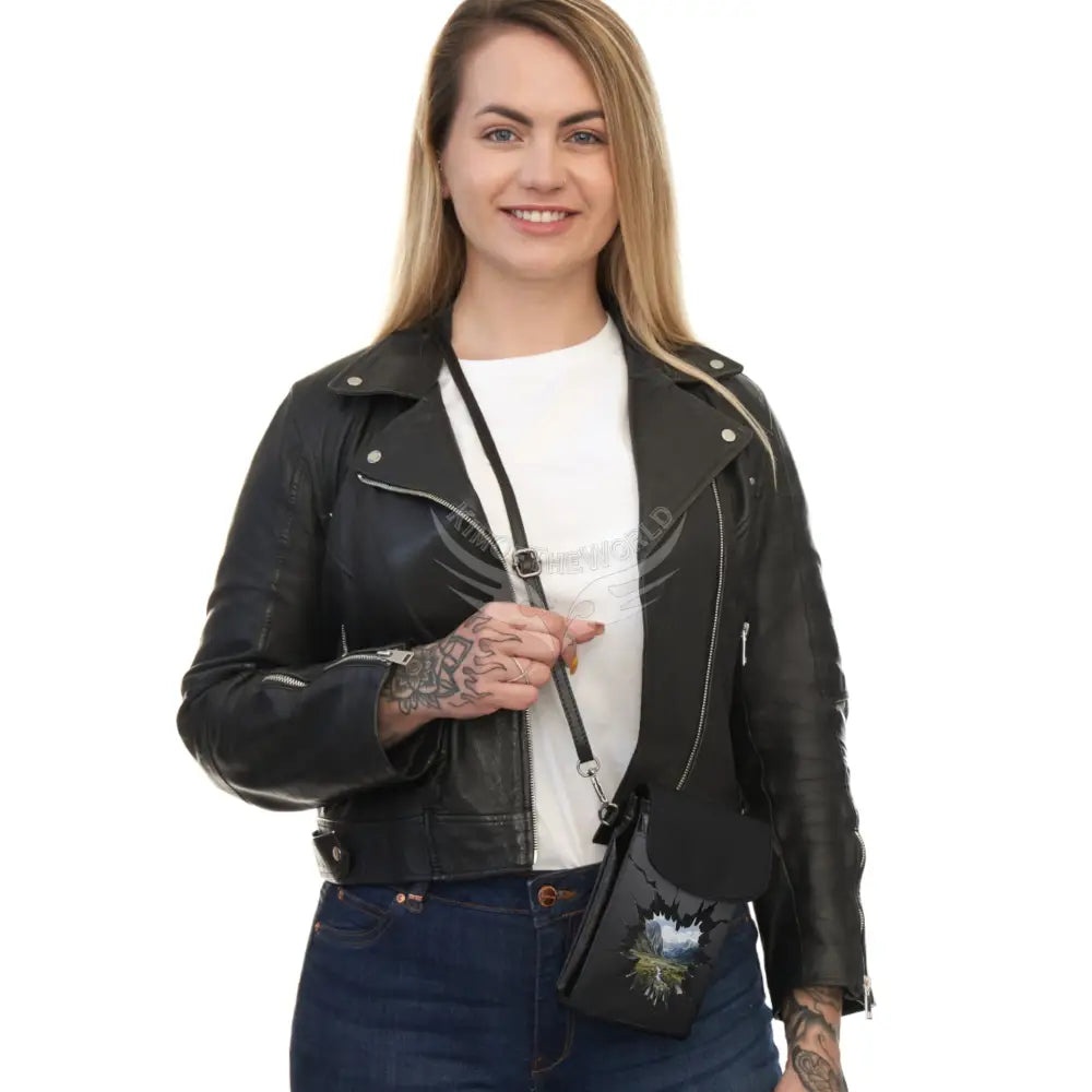 Mountains Break Out Window Phone Wallet — Small Crossbody Phone Purse 7.5’’ × 4.9’’ × 1’’ Bags