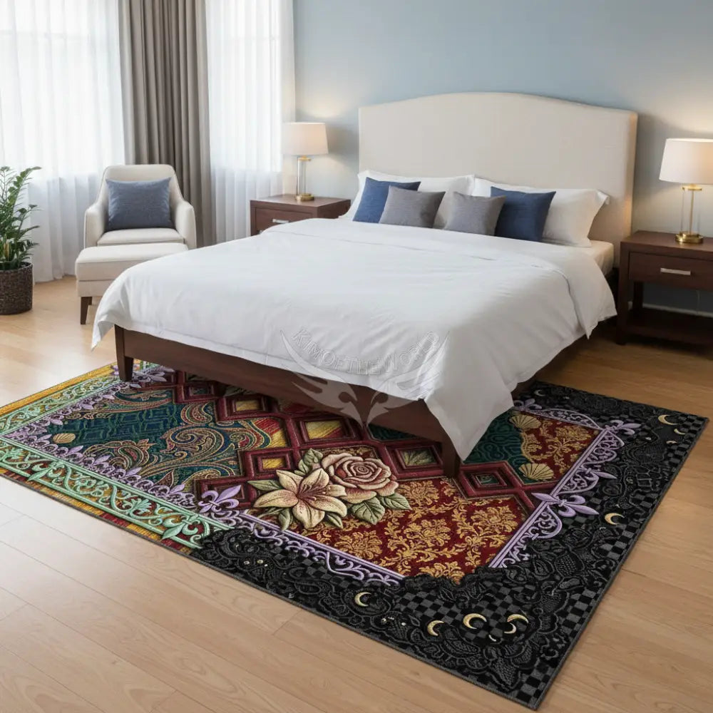 Multi-patch Random Print Small Area Rug Floor Carpet 8x5.3 - 96’’x64’’ - Rugs & Mats
