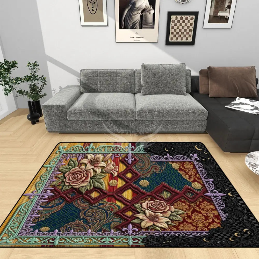 Small Area Rug Floor Carpet 8x5.3 - 96’’x64’’ - Rugs & Mats