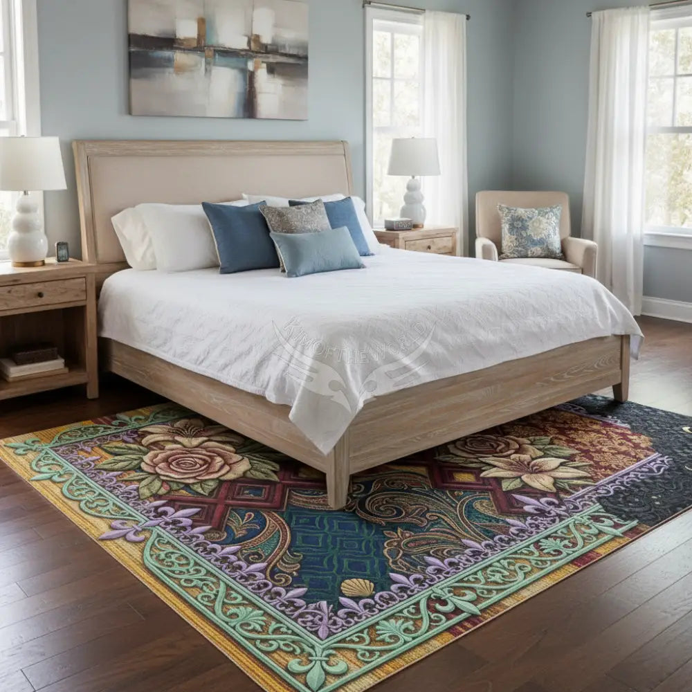 Multi-patch Random Print Small Area Rug Floor Carpet 8x5.3 - 96’’x64’’ - Rugs & Mats
