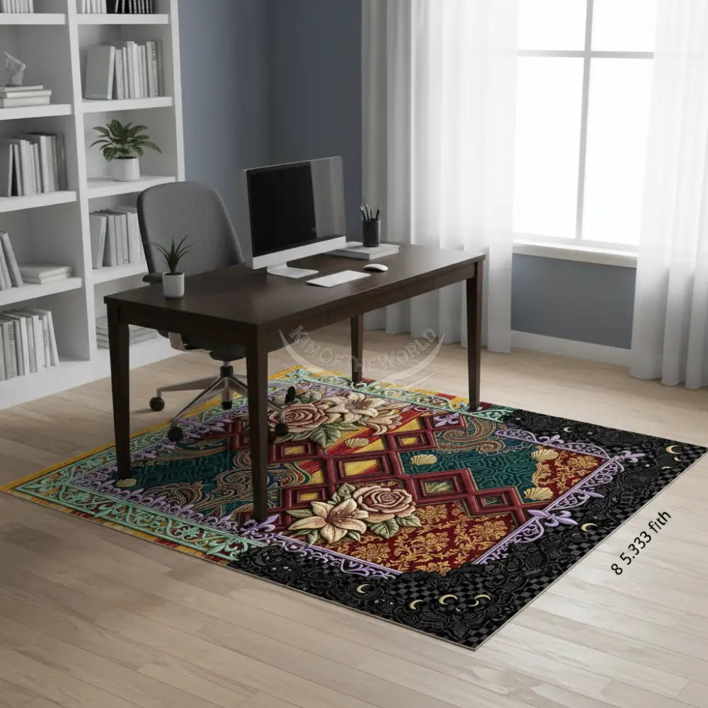 Multi-patch Random Print Small Area Rug Floor Carpet 8x5.3 - 96’’x64’’ - Rugs & Mats