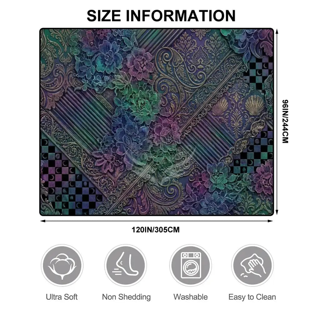MultiColor 3D Floral Gold Foil Stripe 10 ft x 8 ft Large Area Rug Floor Carpet 120’’x96’’ Rugs & Mats