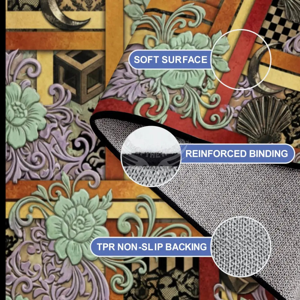 Multicolor Floral Geometric Design 10 ft x 8 ft Large Area Rug Floor Carpet 120’’x96’’ Rugs & Mats