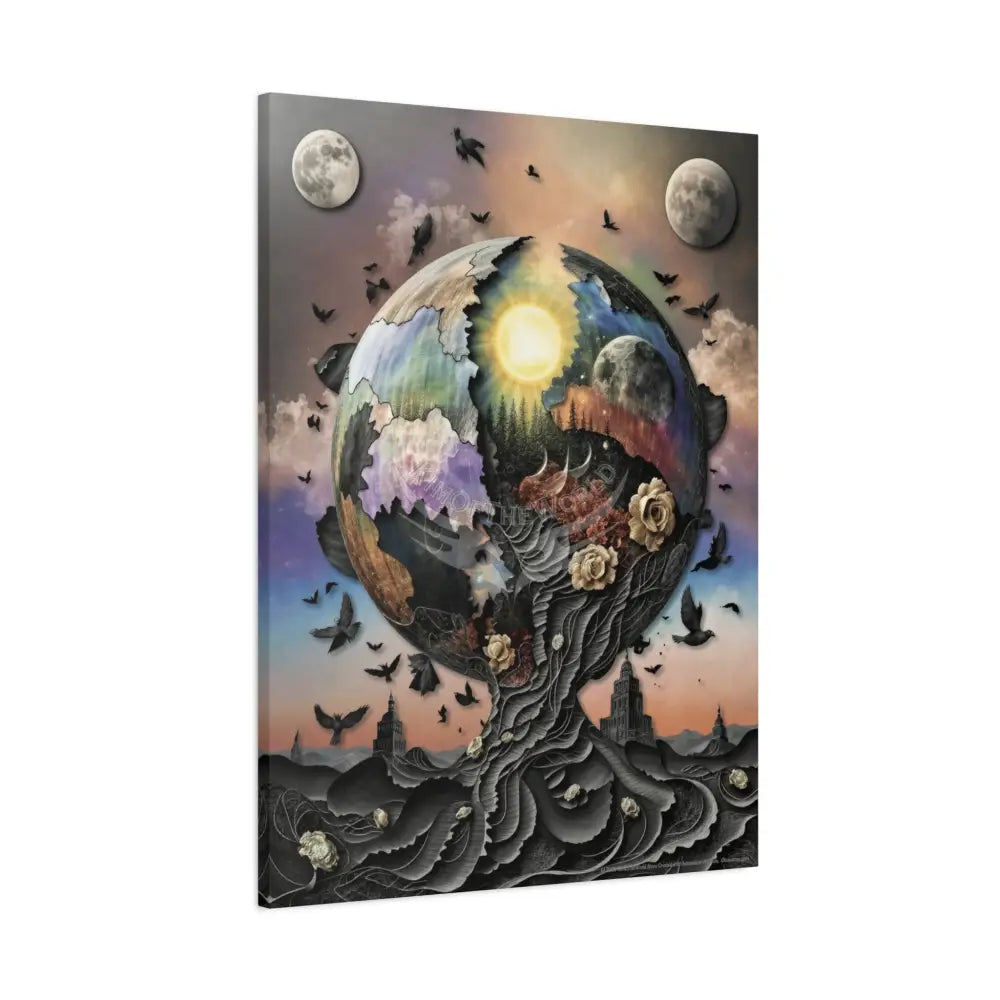 Multidimensional Planet Sphere Matte Canvas Wall Art Canvas