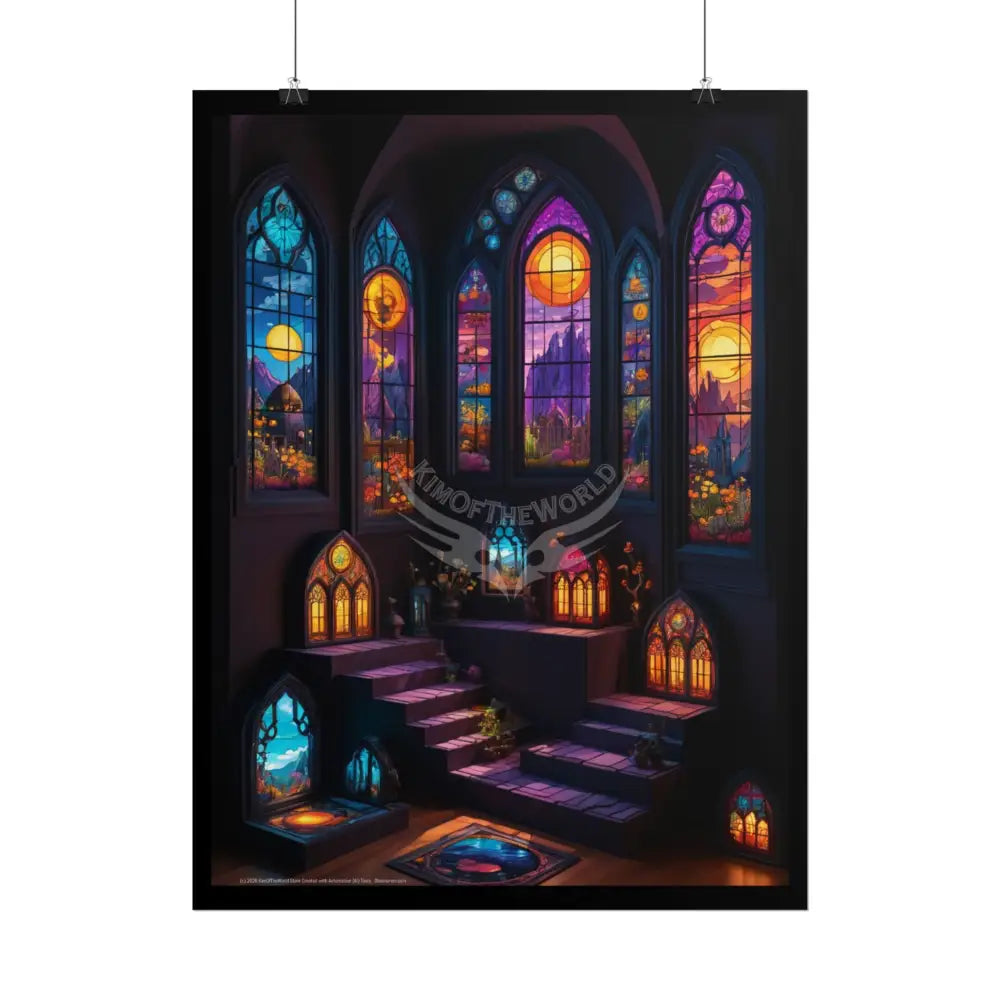 MultiLevel Cathedral 3D House Art Poster — Antique Trinkets & Cabinets Art Print Poster