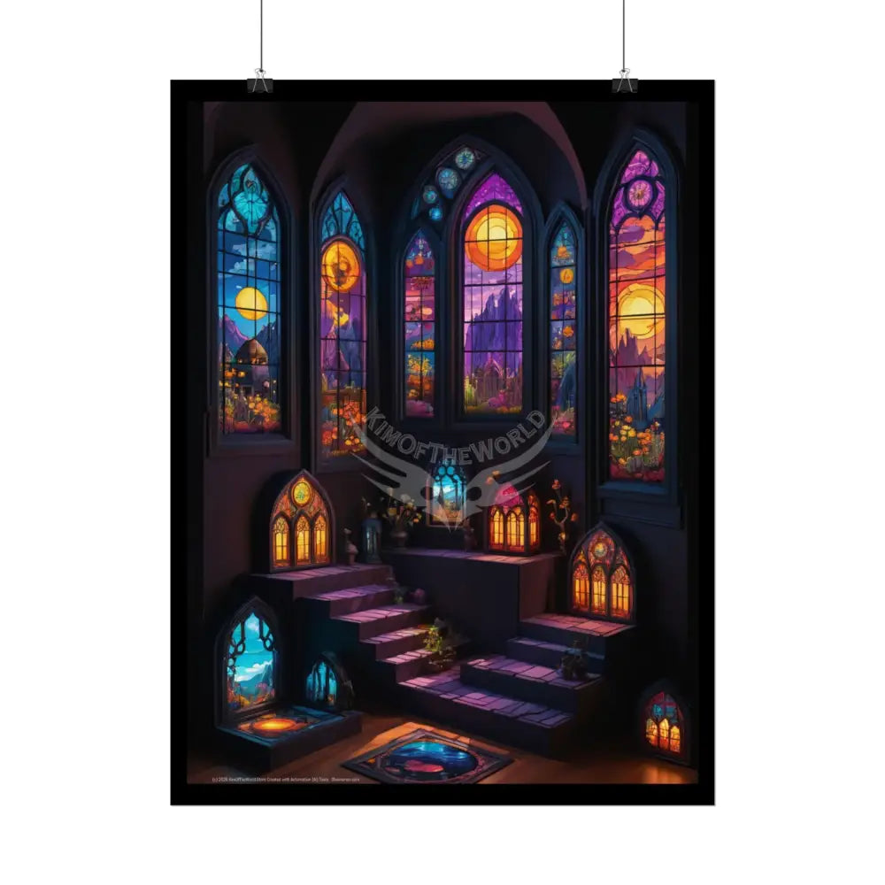 MultiLevel Cathedral 3D House Art Poster — Antique Trinkets & Cabinets Art Print Poster