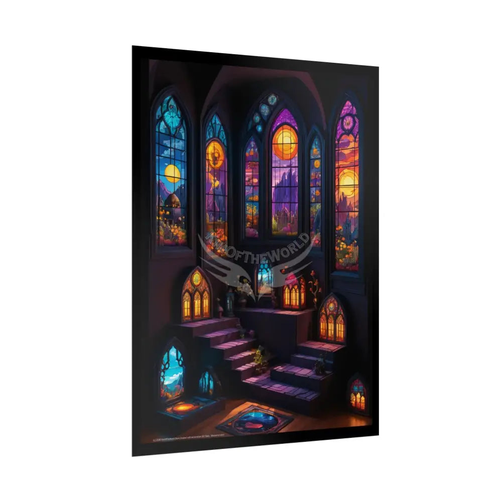 MultiLevel Cathedral 3D House Art Poster — Antique Trinkets & Cabinets Art Print Poster