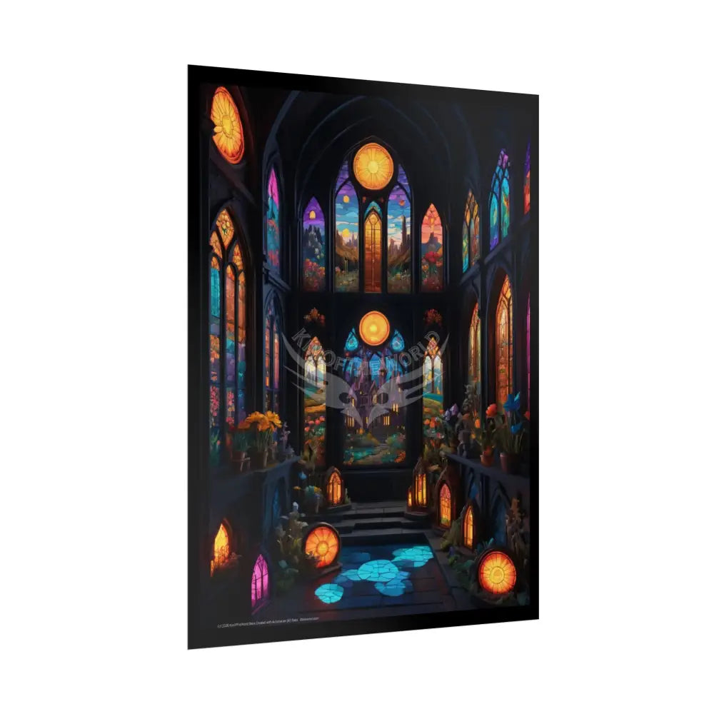 MultiLevel Cathedral 3D House Art Poster — Antique Trinkets & Cabinets Art Print Poster
