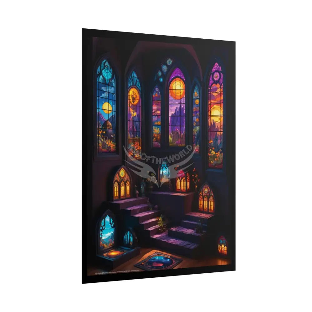 MultiLevel Cathedral 3D House Art Poster — Antique Trinkets & Cabinets Art Print Poster