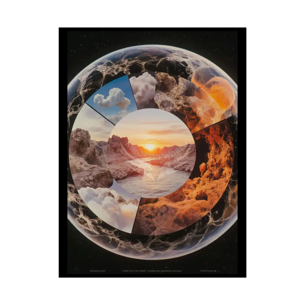 Multiverse Spin Wheel Rolled Poster — Bold Multilevel Blend Art Print 18″ x 24″ (Vertical) / Semi Glossy Poster