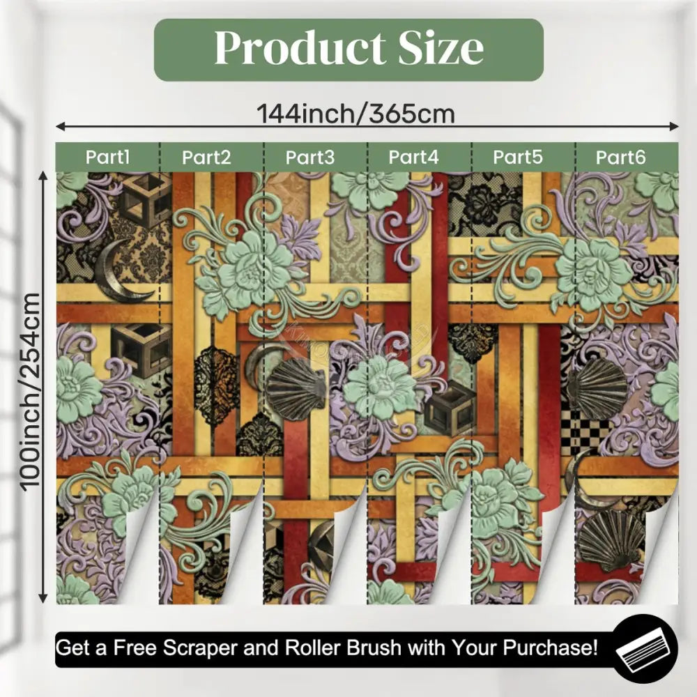 MutliColor Geometric Unpasted Mural Wallpaper 144’’x100’’ 144’’x100’’ Wall Coverings