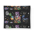 Mystic Cat Girl Collage Cotton Comforter — Moonlit Fantasy Bedding 104’’ x 88’’ Home Decor
