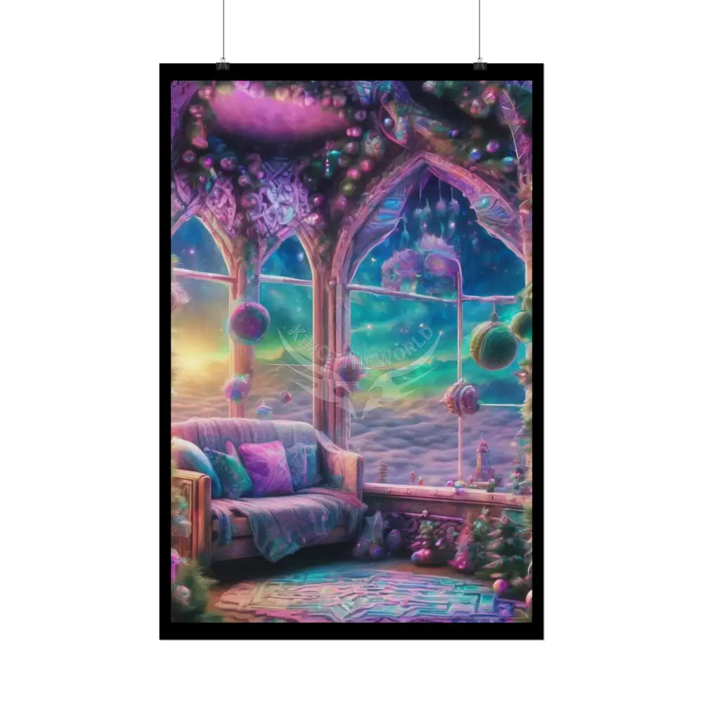 Mystic Cozy Interior Rolled Poster — Quaint Room with Scenic Window View Poster