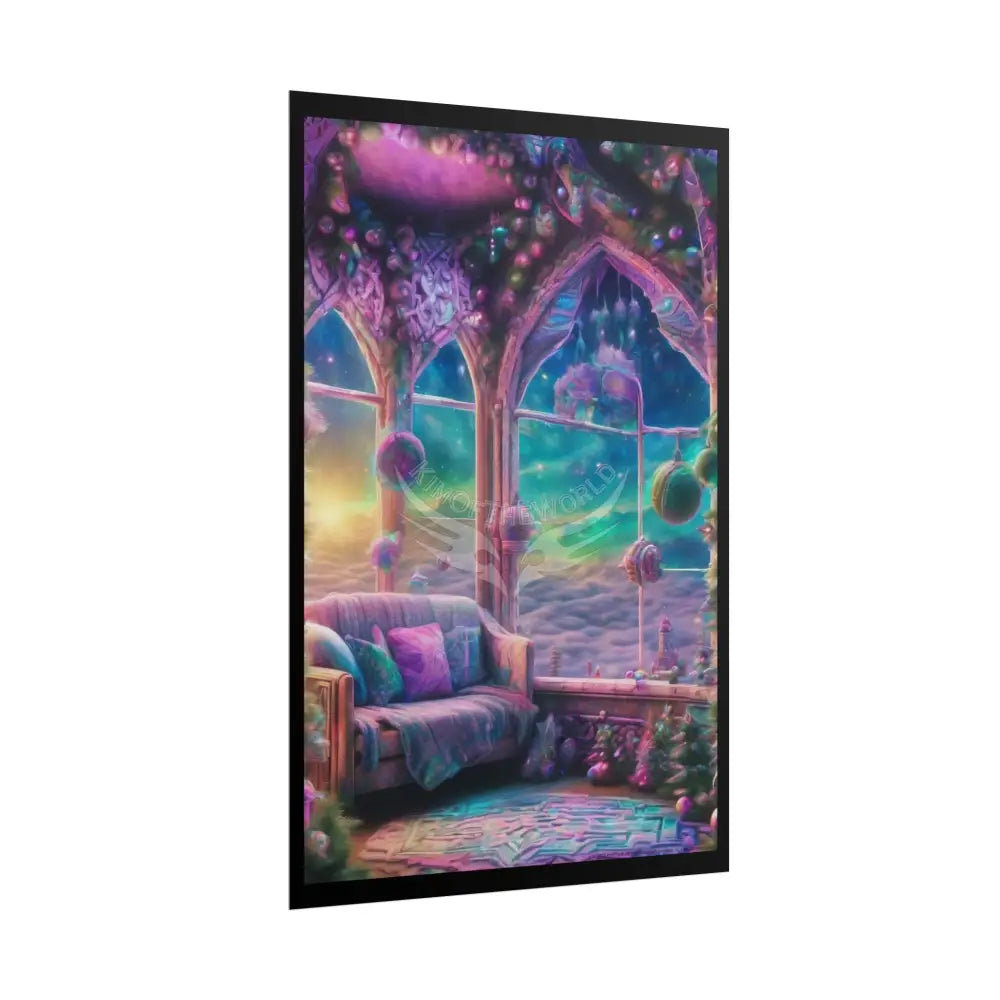 Mystic Cozy Interior Rolled Poster — Quaint Room with Scenic Window View Poster