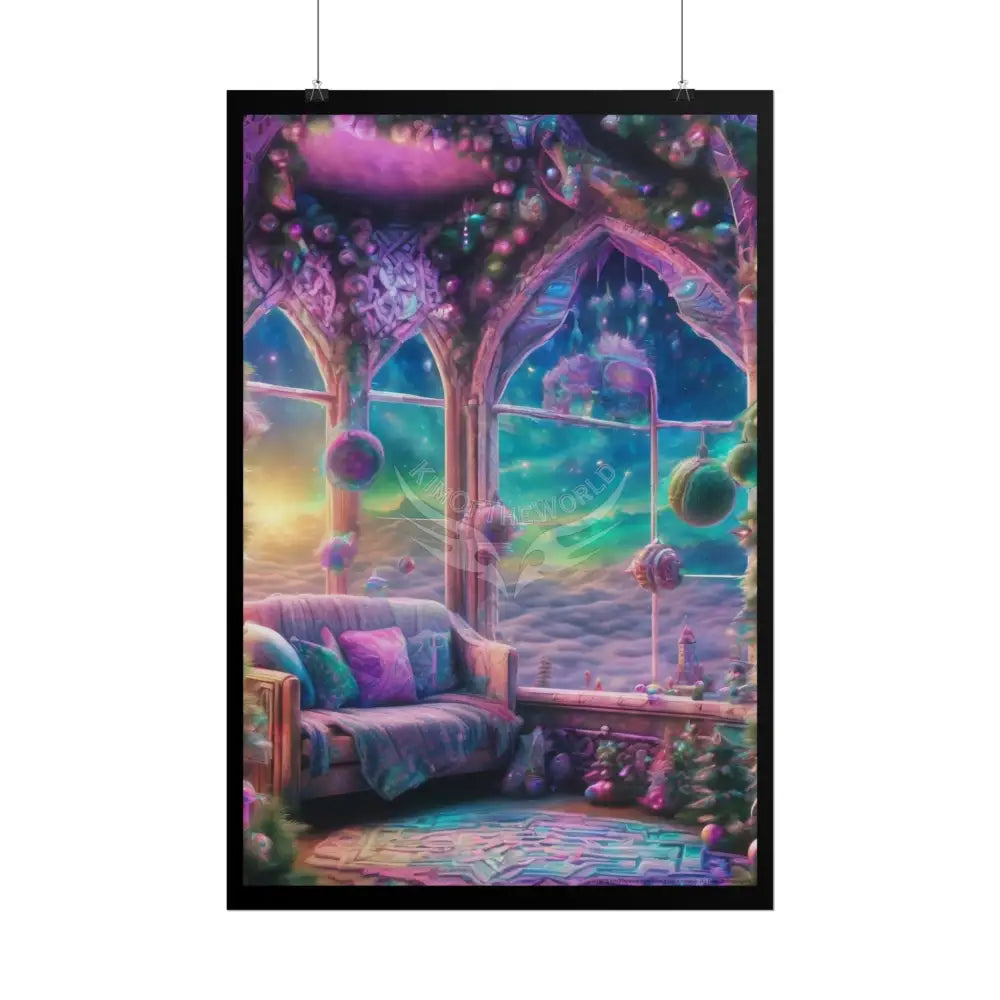 Mystic Cozy Interior Rolled Poster — Quaint Room with Scenic Window View Poster
