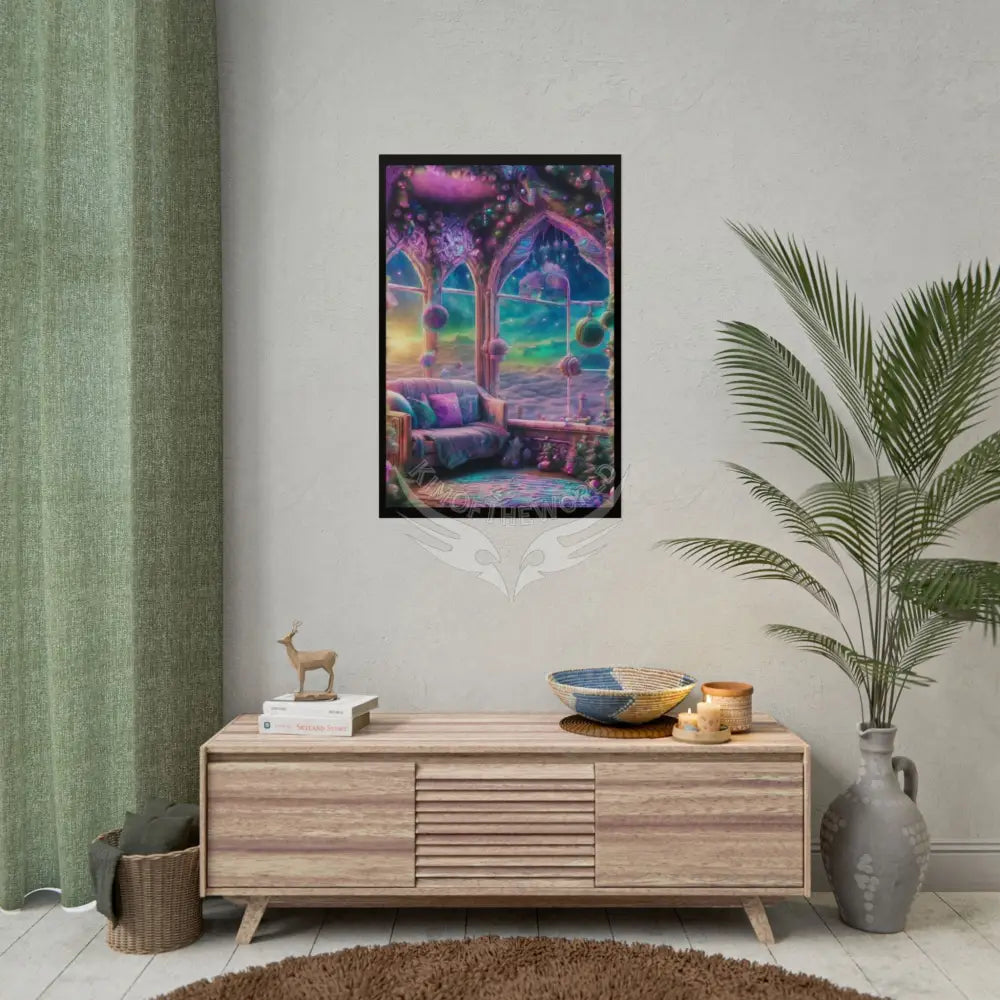 Mystic Cozy Interior Rolled Poster — Quaint Room with Scenic Window View Poster