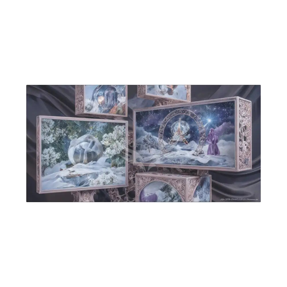 Mystical Satin Boxed MultiLevel Magic Winter Scene Matte Canvas Print — Stretched 30’’ x 15’’ (Horizontal) / 1.25’’
