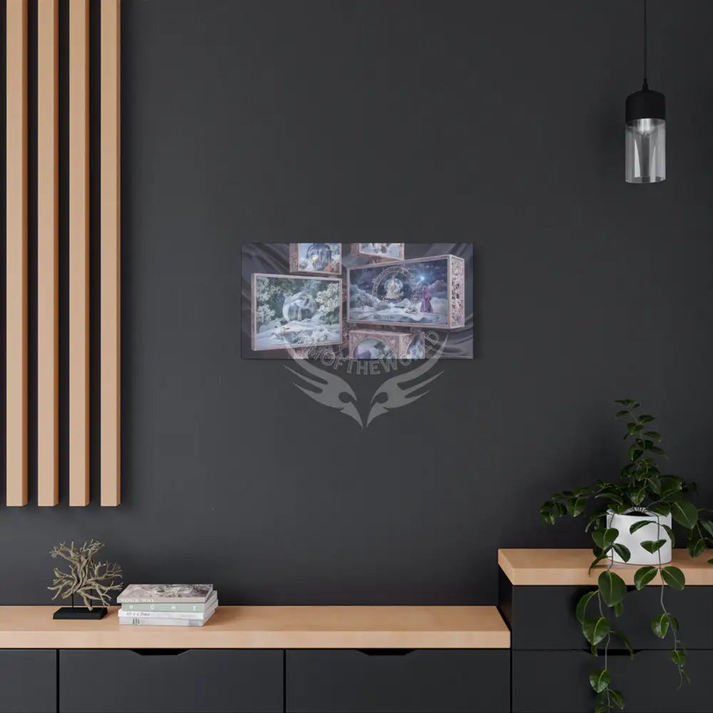 Mystical Satin Boxed MultiLevel Magic Winter Scene Matte Canvas Print — Stretched 30’’ x 15’’ (Horizontal) / 1.25’’