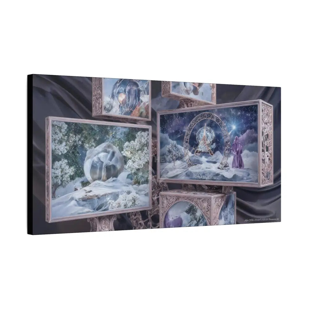 Mystical Satin Boxed MultiLevel Magic Winter Scene Matte Canvas Print — Stretched 30’’ x 15’’ (Horizontal) / 1.25’’