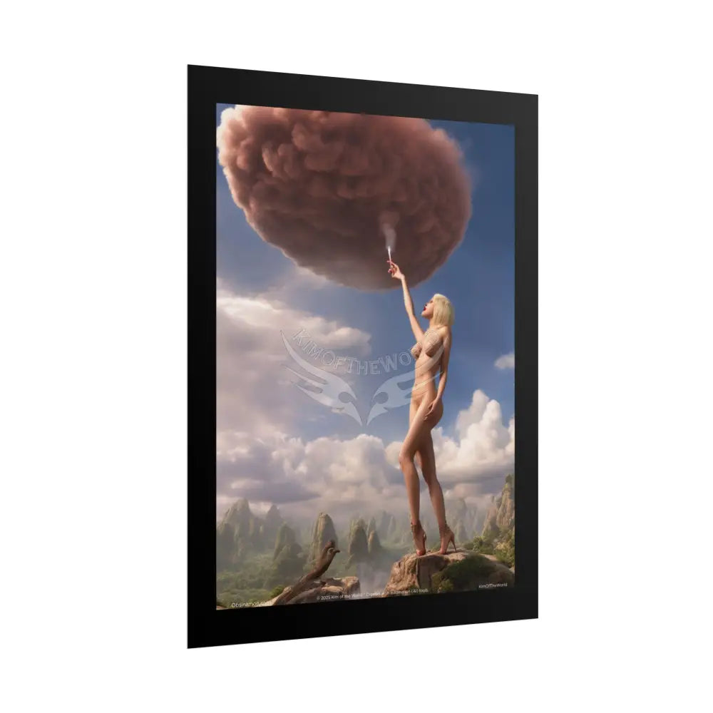 Naughty 3D Al Girl Fashion Giantess Stiletto Fetish Weird & Braless Poster — 3D Stiletto Lady Giant Girlfriend Art