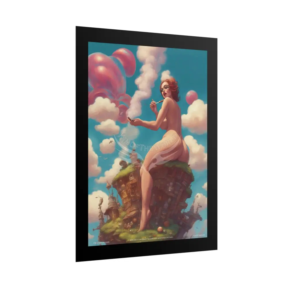 Naughty 3D Al Girl Fashion Giantess Stiletto Fetish Weird & Braless Poster — 3D Stiletto Lady Giant Girlfriend Art