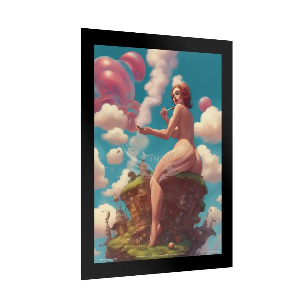 Naughty 3D Al Girl Fashion Giantess Stiletto Fetish Weird & Braless Poster — 3D Stiletto Lady Giant Girlfriend Art