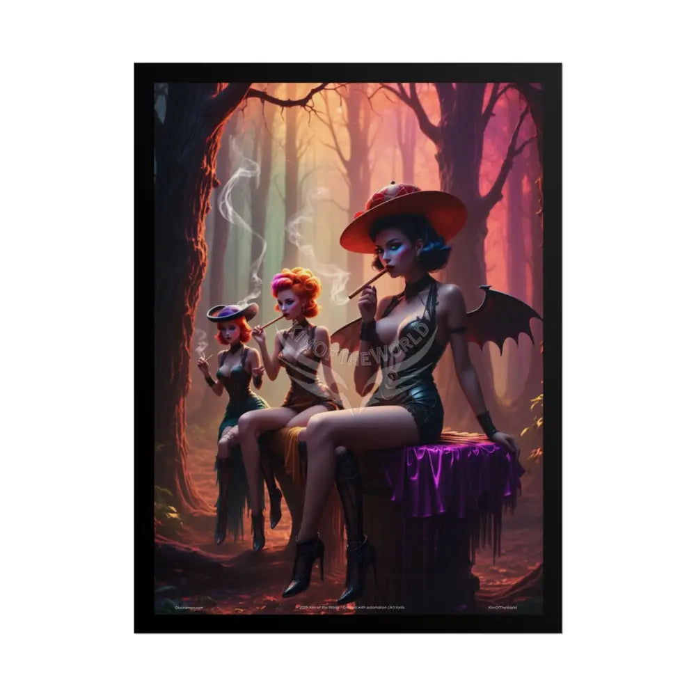 Naughty Anime Smoking Fairy Faerie Fae Forest Fest - Wall Art Posters 18″ x 24″ (Vertical) / Matte Poster