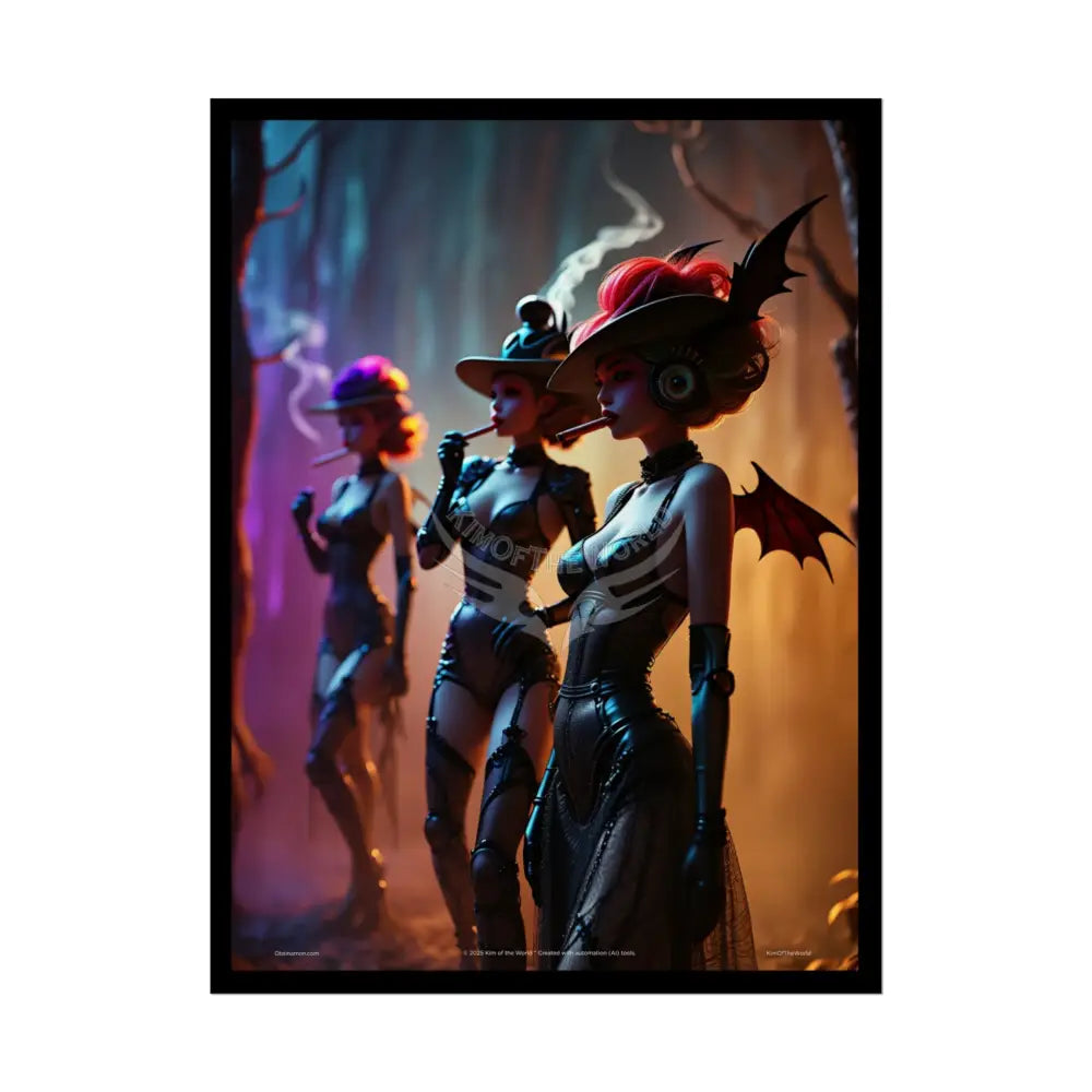 Naughty Anime Smoking Fairy Faerie Fae Forest Fest - Wall Art Posters 18″ x 24″ (Vertical) / Semi Glossy Poster