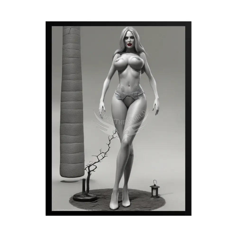 Naughty Topless Nude Creeper Goth Girl AI Girls & Nymphs Rolled Poster 18″ x 24″ (Vertical) / Matte Poster