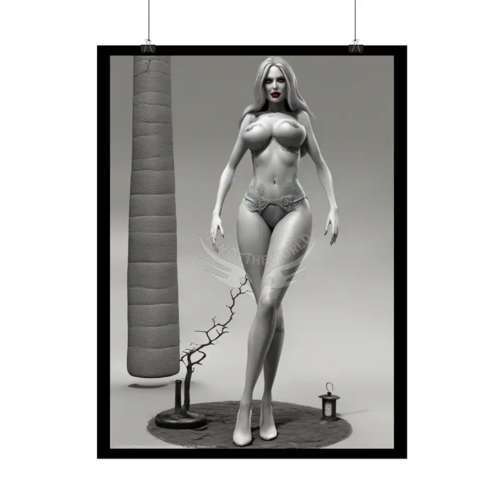 Naughty Topless Nude Creeper Goth Girl AI Girls & Nymphs Rolled Poster Poster