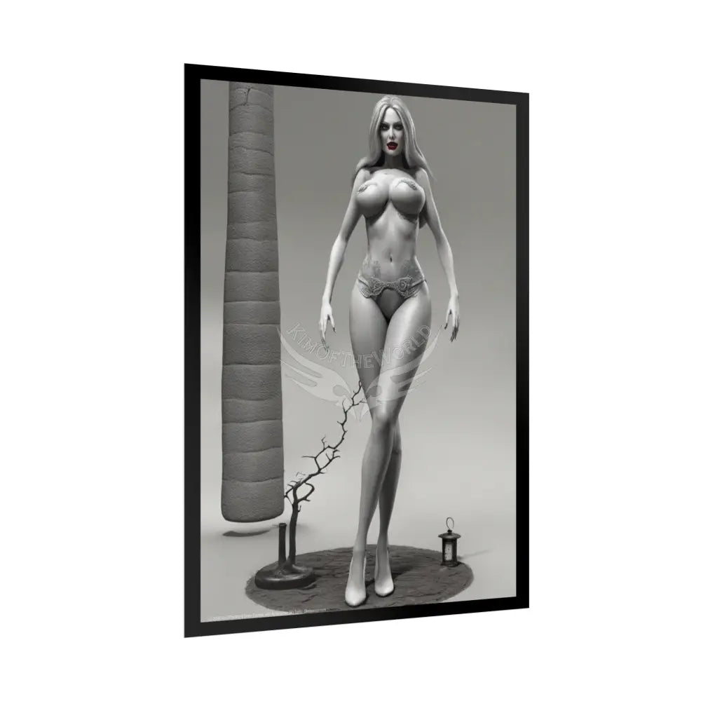 Naughty Topless Nude Creeper Goth Girl AI Girls & Nymphs Rolled Poster Poster