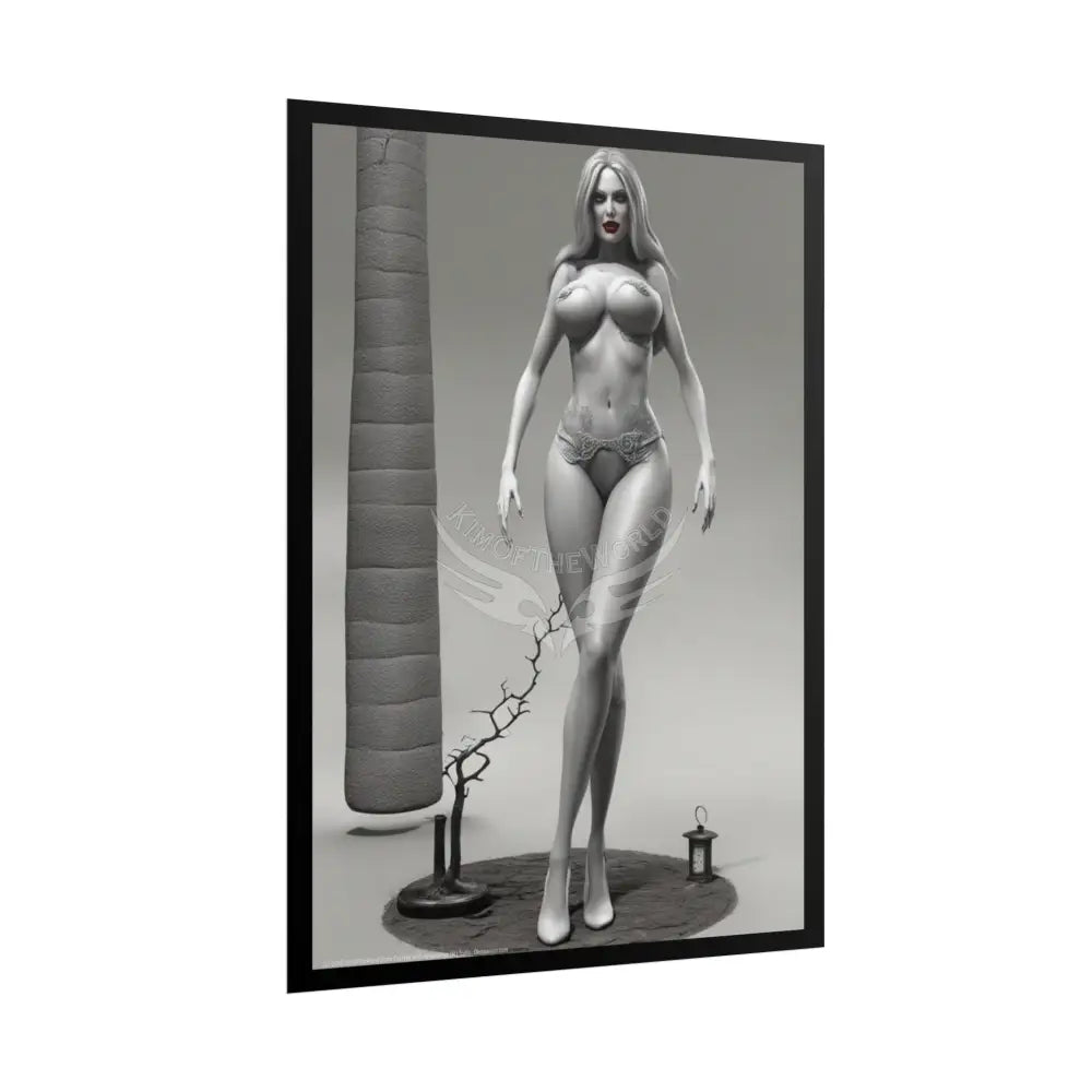 Naughty Topless Nude Creeper Goth Girl AI Girls & Nymphs Rolled Poster Poster