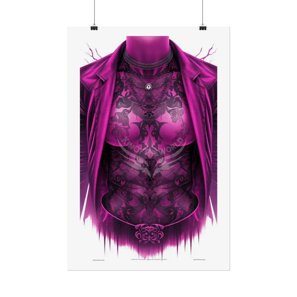 ’No Labels’ Androgynous Vaporwave Tattooed Person - Sexy Smoking Rolled Poster Poster