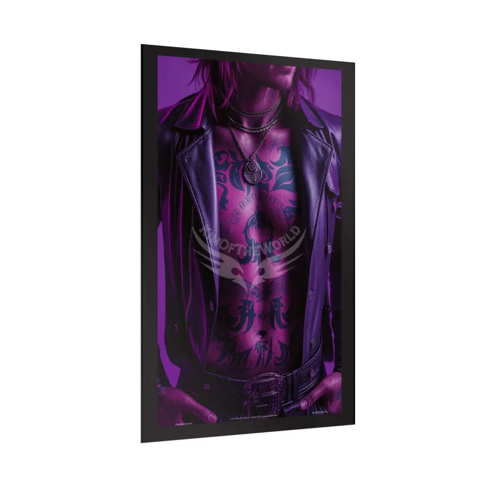’No Labels’ Bad Boy Vaporwave Tattooed Men - Sexy Smoking Handsome Man Rolled Poster Poster