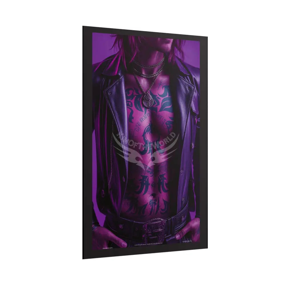 ’No Labels’ Bad Boy Vaporwave Tattooed Men - Sexy Smoking Handsome Man Rolled Poster Poster