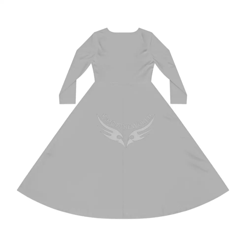 ’No Labels’ Cute Character Lady Random Letters Print Long Sleeve Dress All Over Prints