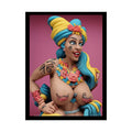 Novelty Rolled Poster — ’Big Mama’ Playful Busty Clay Sculpture Print (Adults Only) 18″ x 24″ (Vertical) / Semi Glossy