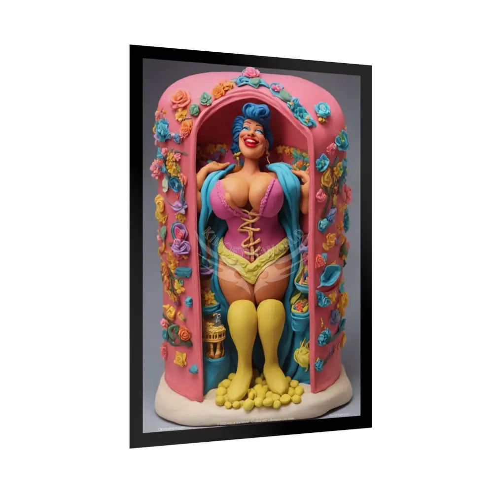 Novelty Rolled Poster — ’Big Mama’ Playful Busty Clay Sculpture Print (Adults Only) Poster