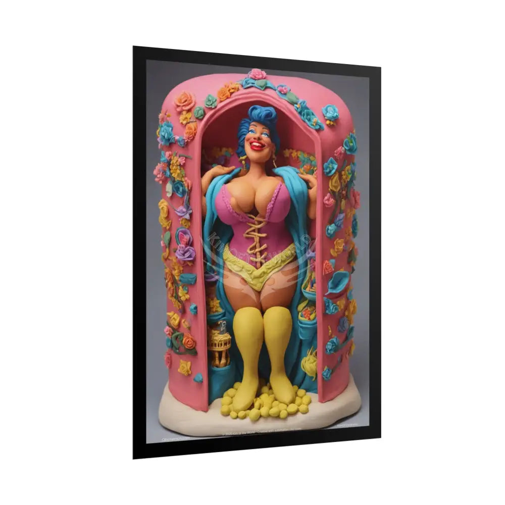 Novelty Rolled Poster — ’Big Mama’ Playful Busty Clay Sculpture Print (Adults Only) Poster