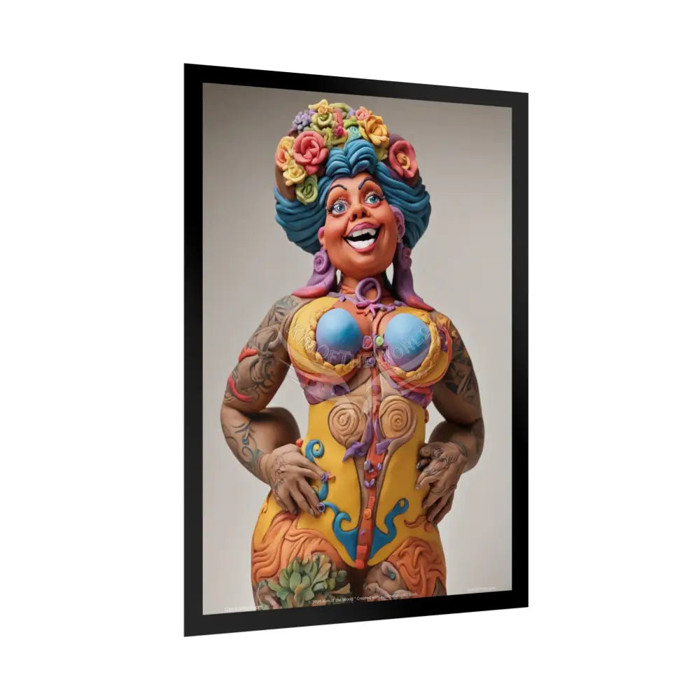 Novelty Rolled Poster — ’Big Mama’ Playful Busty Clay Sculpture Print (Adults Only) Poster