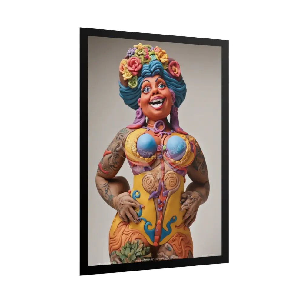 Novelty Rolled Poster — ’Big Mama’ Playful Busty Clay Sculpture Print (Adults Only) Poster