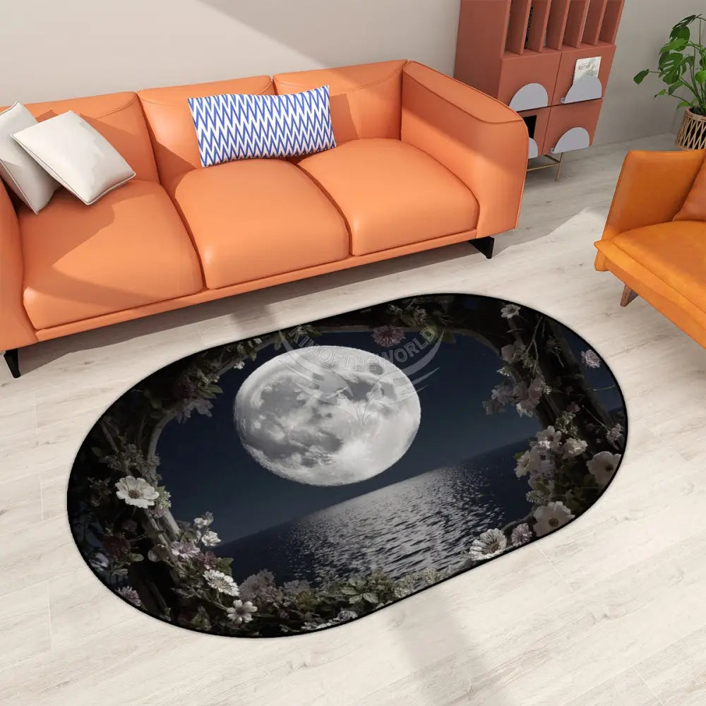 Oceanview Full Moon Window Multiple Sizes Oval Area Rug Rugs & Mats