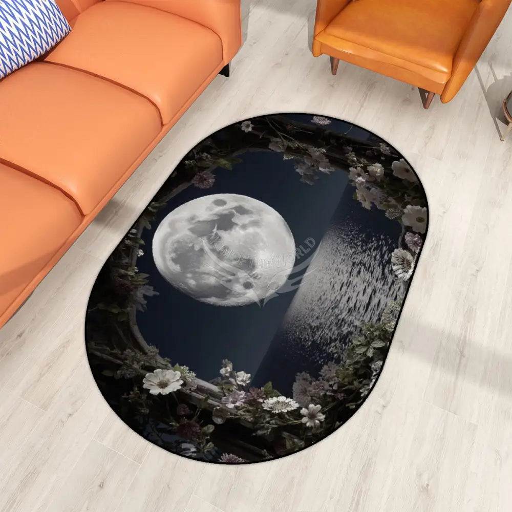 Oceanview Full Moon Window Multiple Sizes Oval Area Rug Rugs & Mats