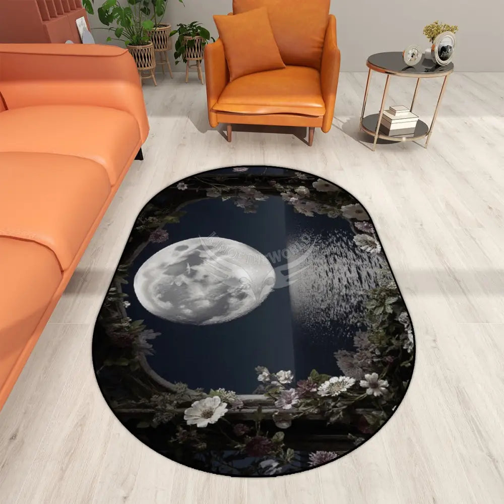 Oceanview Full Moon Window Multiple Sizes Oval Area Rug Rugs & Mats