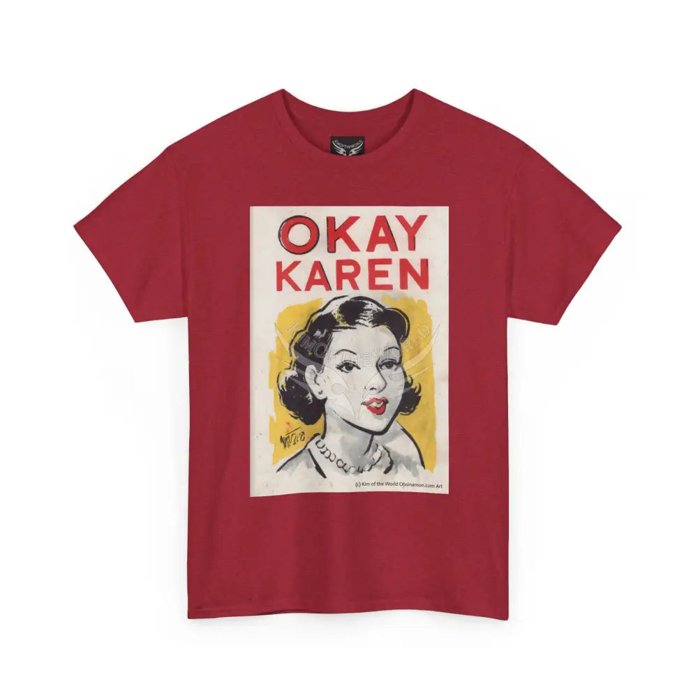 ’Okay Karen’ Comic Storybook Art Tee – Artistic Graphic Blender Exclusive T-Shirts T-Shirt