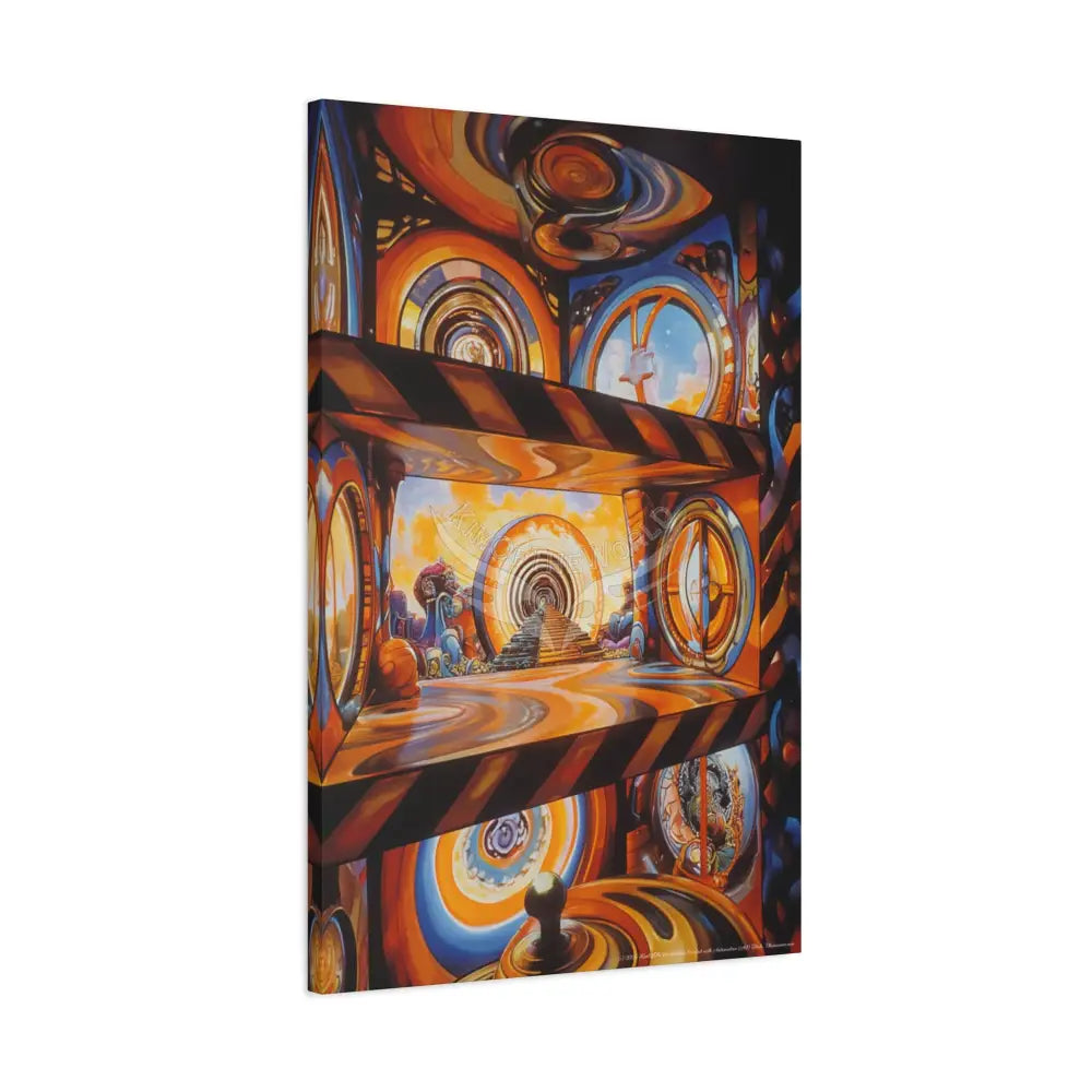 Orange Retro Wave Matte Canvas — ’Welcome to a Beautiful Surreal World’ Canvas