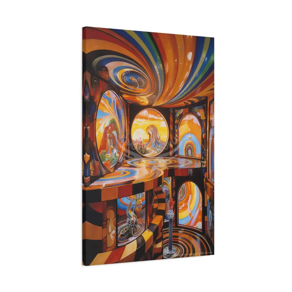 Orange Retro Wave Matte Canvas — ’Welcome to a Beautiful Surreal World’ Canvas