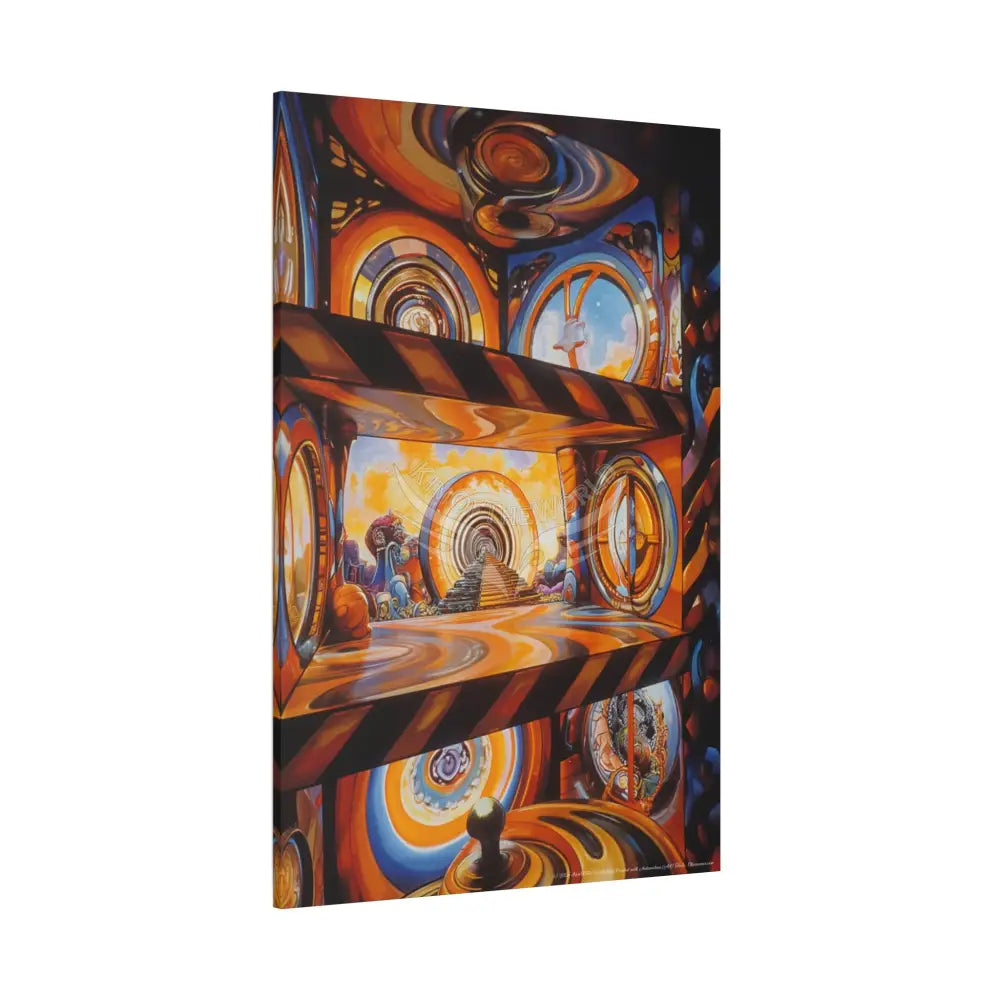 Orange Retro Wave Matte Canvas — ’Welcome to a Beautiful Surreal World’ Canvas