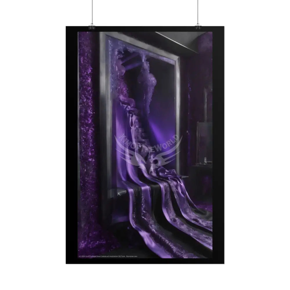Overflowing Purple Rich Deep Gothic Moonlit Room Art Poster – Mysterious Wall Art Poster